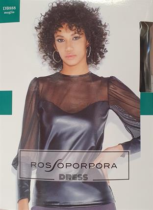 ROSSOPORPORA DB833 MANICA LUNGA PELLE E TULLE