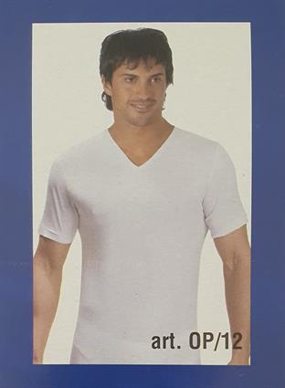 SPEEDY LINE OP12 T-SHIRT UOMO SCOLLO V M/M COTONE BIANCO