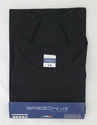 SPEEDY LINE OP21 CANOTTA UOMO S/S COSTINA LISCIA NERO