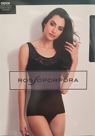 ROSSOPORPORA DB930 CANOTTA PIZZO E TULLE