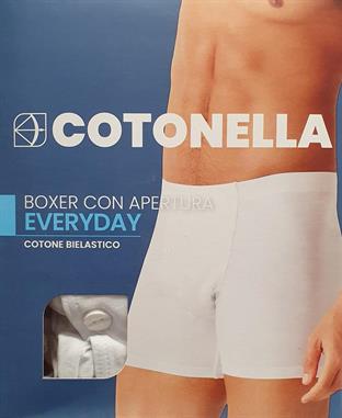 COTONELLA 8308 BOXER UOMO COTONE CON APERTURA BIANCO