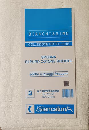 BIANCHISSIMO TAPPETO BAGNO HOTEL 70X50