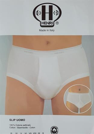 HENRY 116 SLIP UOMO COSTINA C/APERTURA E/E TG.8 BIANCO