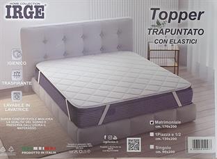 IRGE TOPPER TRAPUNTATO CON ELASTICI MATRIMONIALE