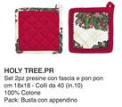 PREZIOSA HOLY TREE SET 2PZ PRESINA 18X18 CON BORDO E PON PON