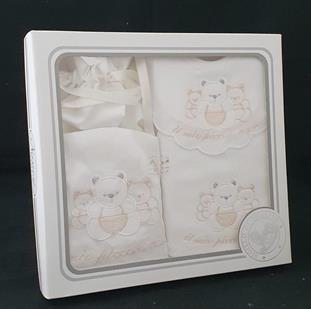 NANCY BABY 1841 SET 3PZ SACCHETTO+2 BAVETTE NEUTRO