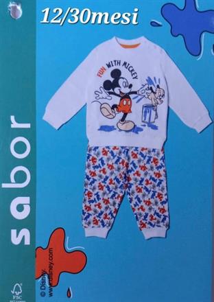 SABOR 9122 MICKEY PIGIAMA BABY M/L COTONE TG.12/18/24/30