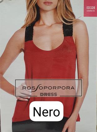 ROSSOPORPORA ED328 CANOTTA DONNA NERO