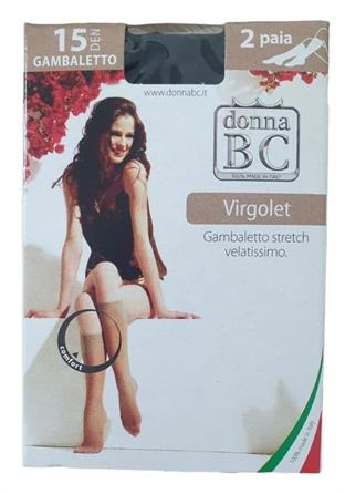 BC VIRGOLET GAMBALETTO 2PAIA 15DEN VELATISSIMO NERO