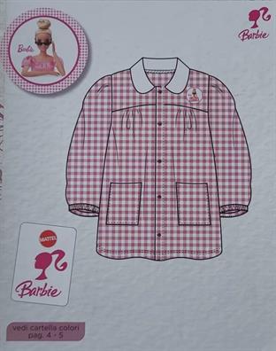 DISNEY BARBIE GREMBIULE ASILO QUADRETTI ROSA