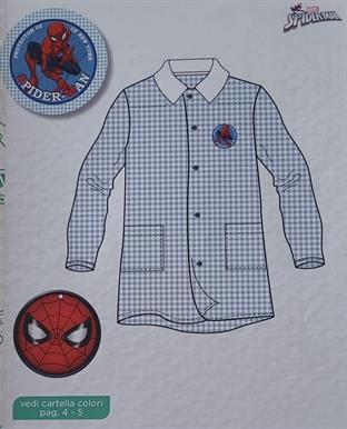 DISNEY SPIDERMAN GREMBIULE ASILO QUADRETTI CELESTE