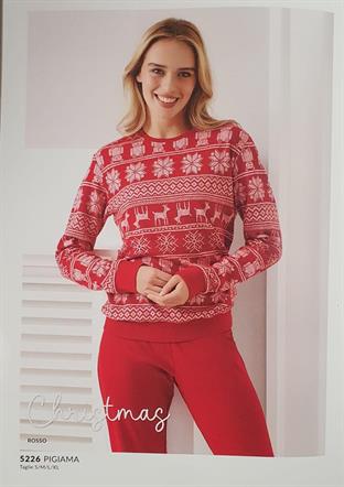 JADEA 5226 PIGIAMA DONNA CHRISTMAS ROSSO CT.8 PZ TG.S/XL