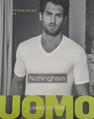 NOTTINGHAM TV16 T-SHIRT UOMO SCOLLO-V LANA-COTONE