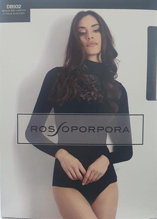 ROSSOPORPORA DB932 LUPETTO DONNA TULLE FLOCCATO M/L NERO