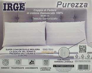 IRGE PUREZZA COPPIA FEDERE COTONE DAMASCATO 50X80