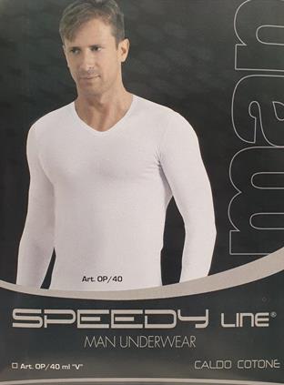 SPEEDY OP31/40 T-SHIRT UOMO M/L CALDO COTONE BIANCO