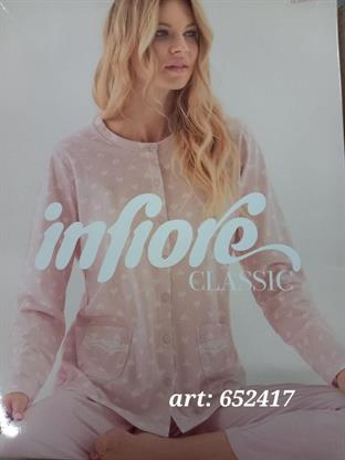 INFIORE 652417 PIGIAMA DONNA APERTO AVAN.M/L COTONE